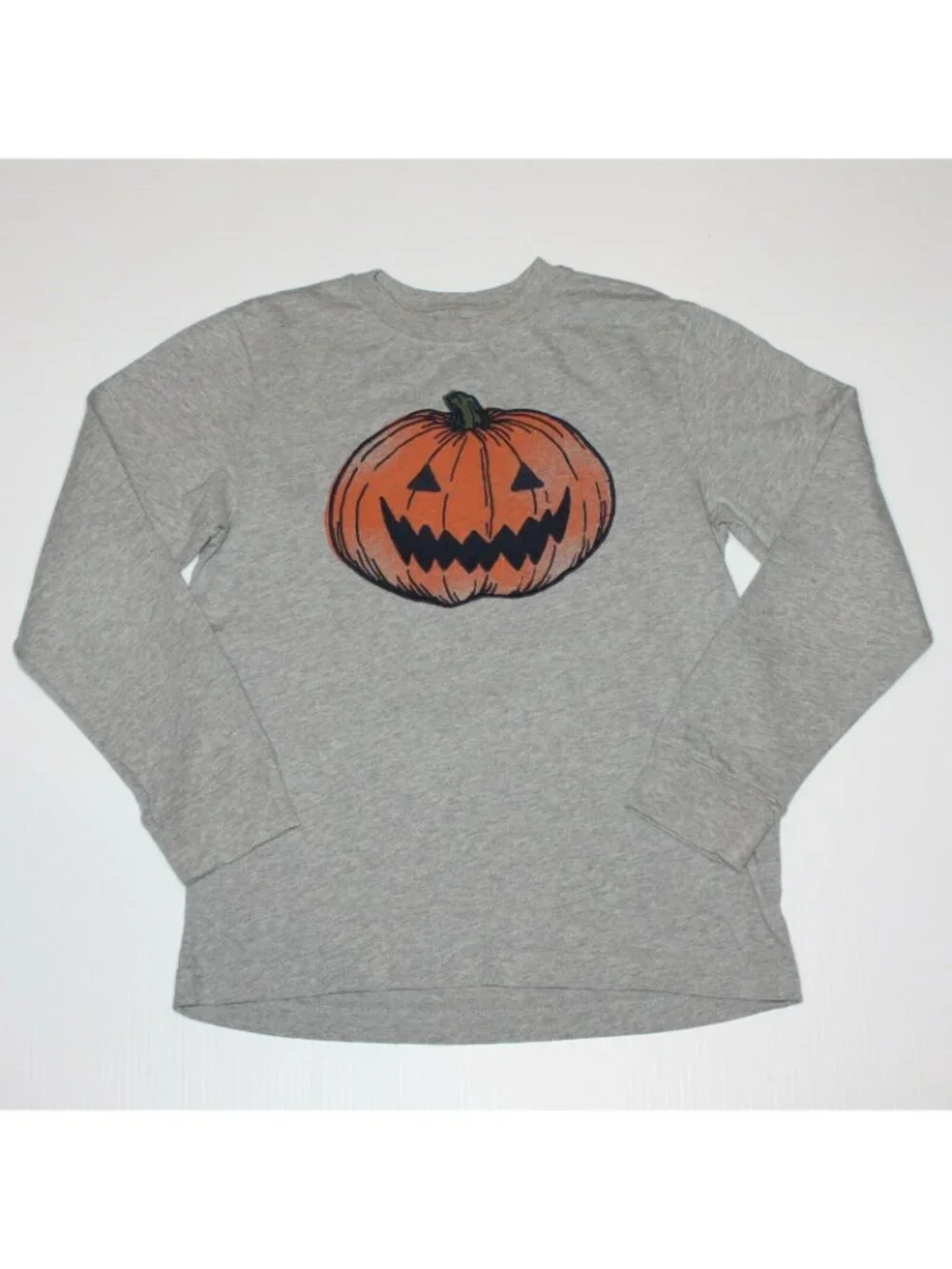 Gymboree Junior Linebacker Boy's Jack-o'-Lantern Pumpkin Head Tee Top in size 8